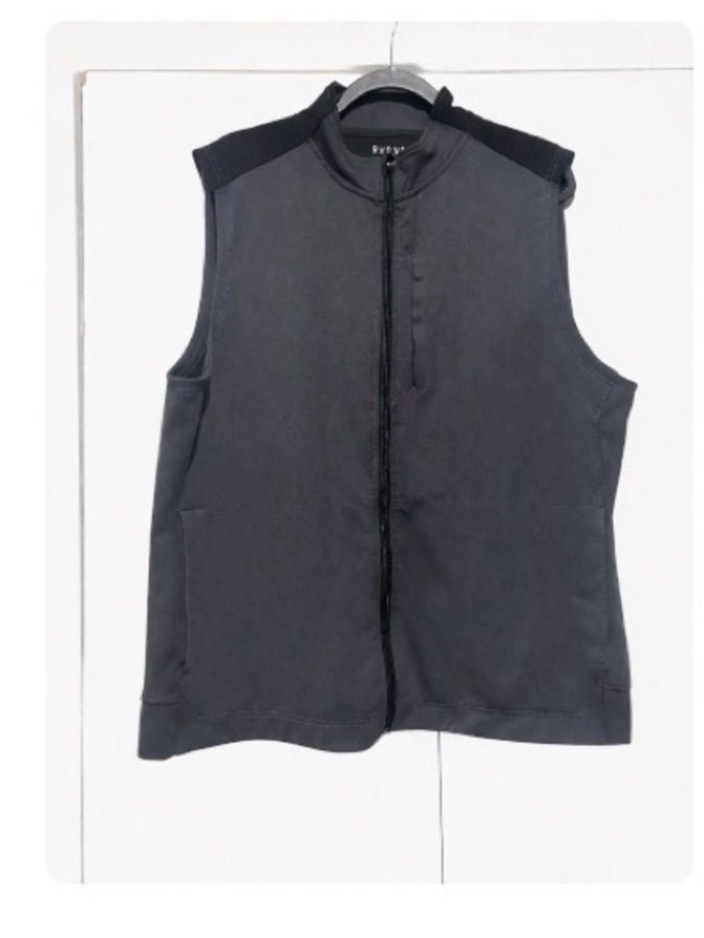 Rhône Mens Vest Grey Black Sleeveless Zip-Front size X-LARGE